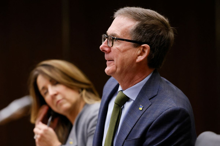 Bank of Canada Governor Tiff Macklem and Senior Deputy Governor Carolyn Rogers prepare to testify at a parliamentary finance committee meeting in Ottawa, Ontario, Canada April 25, 2022.