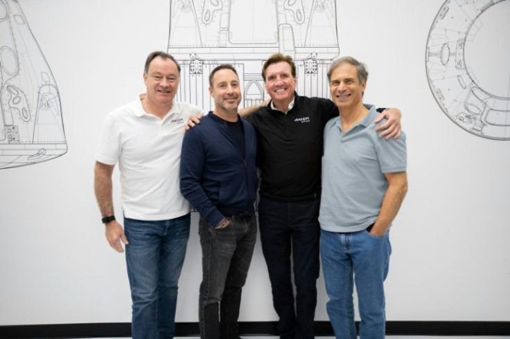 Left to right: Ax-1 commander Michael Lopez-Alegria, Canadian Mark Pathy, American Larry Connor and Israel's Eytan Stibbe