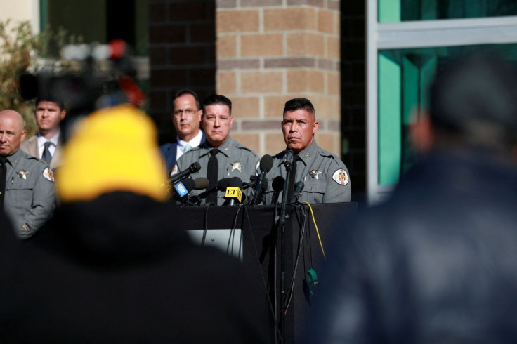 Santa Fe County Sheriff Adan Mendoza speaks at a news conference after actor Alec Baldwin accidentally shot and killed cinematographer Halyna Hutchins on the film set of the movie "Rust" in Santa Fe, New Mexico, U.S., October 27, 2021.  