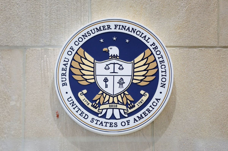 The seal of the Consumer Financial Protection Bureau (CFPB) is seen at their headquarters in Washington, D.C., U.S., May 14, 2021. 
