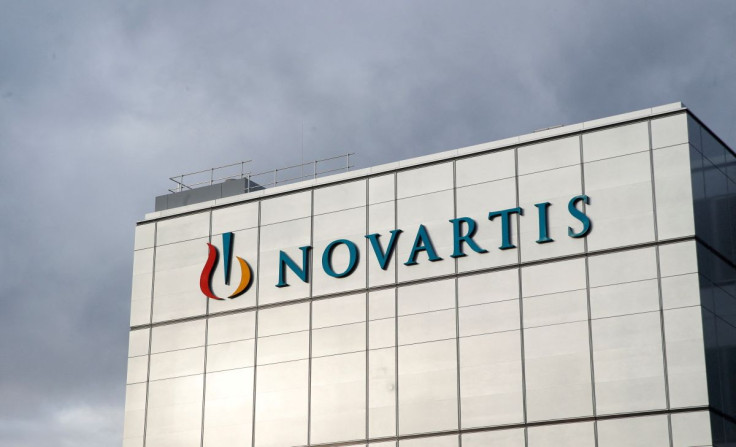 The company's logo is seen at the new cell and gene therapy factory of Swiss drugmaker Novartis in Stein, Switzerland, November 28, 2019.