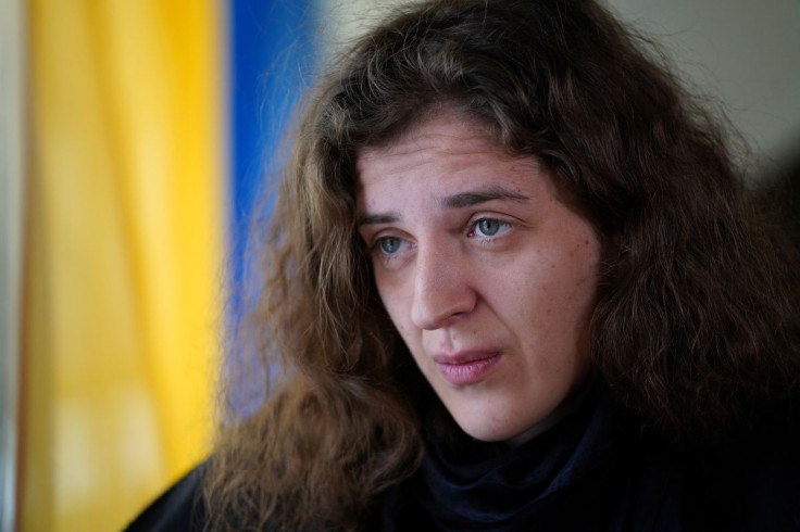 Hanna Bilobrova, partner of Lithuanian film director Mantas Kvedaravicius who was found dead in Mariupol, Ukraine, speaks during an interview with Reuters in Vilnius, Lithuania April 14, 2022.