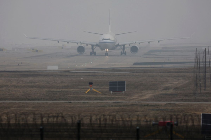 An airplane takes off at the Beijing Capital International Airport in Beijing, China March 23, 2022.