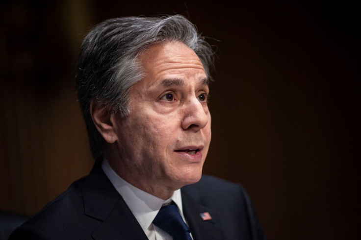 U.S. Secretary of State Antony Blinken speaks at a Senate Foreign Relations Committee hearing in Washington, U.S., April 26, 2022. Al Drago/Pool via REUTERS