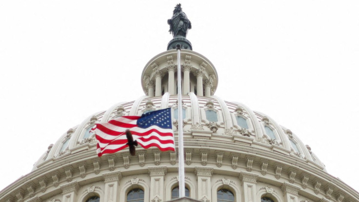 The U.S. flag flies over the U.S. Capitol in Washington, D.C., U.S. April 26, 2022.  