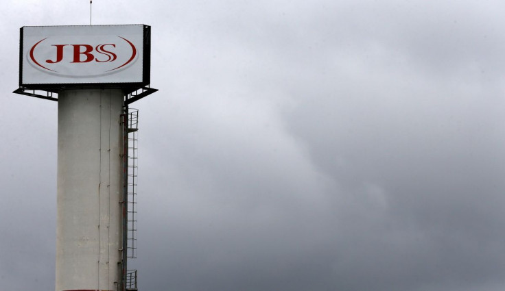 The logo of Brazilian meatpacker JBS SA is seen in the city of Jundiai, Brazil June 1, 2017.