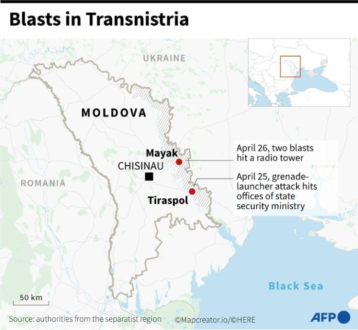Map showing Russian-backed separatist Transnistria region in Moldova