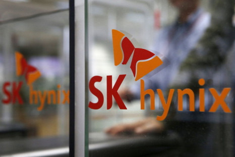 A view of the logo of SK Hynix at its headquarters in Seongnam, South Korea, April 25, 2016. 