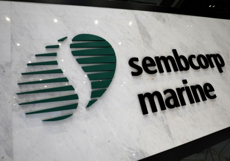 The Sembcorp Marine sign is pictured at the shipyard in Singapore, May 23, 2019. 