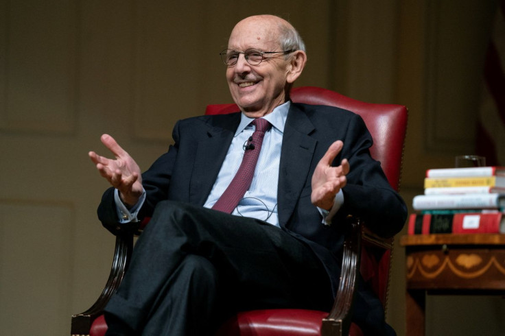 U.S. Supreme Court Justice Stephen Breyer speaks during an event at the Library of Congress for the 2022 Supreme Court Fellows Program hosted by the Law Library of Congress, in Washington, U.S. February 17, 2022. Evan Vucci/Pool via 