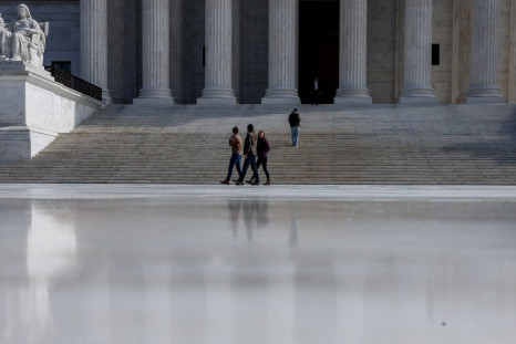 Visitors at the U.S. Supreme Court building on Capitol Hill in Washington, U.S., February 25, 2022. 