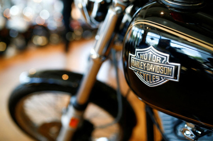 Harley Davidson motorcycles are displayed for sale at a showroom in London, Britain, June 22 2018.