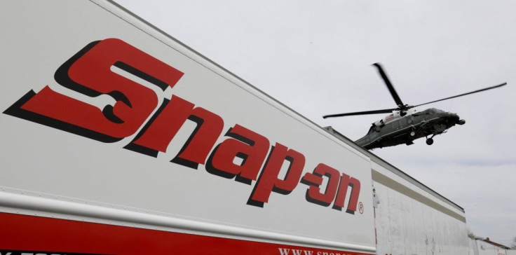 Logo of Snap-on Inc, a tool manufacturer, is seen in Kenosha, Wisconsin, U.S., April 18, 2017.