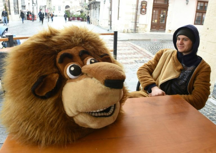 Vladislav, 20, became a children's entertainer after arriving in Lviv at the start of the war
