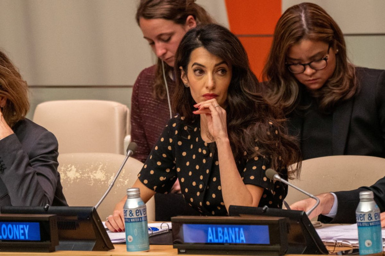 Human rights lawyer Amal Clooney attends an informal meeting of the United Nations Security Council, amid Russia's invasion of Ukraine, at the United Nations Headquarters in New York City, New York, U.S., April 27, 2022. 