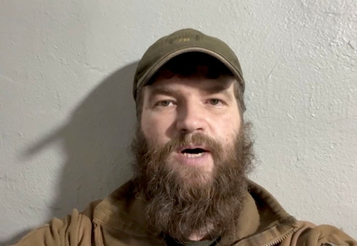 Deputy Commander for Azov regiment, Svyatoslav Palamar is seen issuing a video statement as Russia continues to invade Ukraine, in Mariupol, Ukraine, in this screen grab from a handout video uploaded on April 24, 2022. Azov/Handout via REUTERS