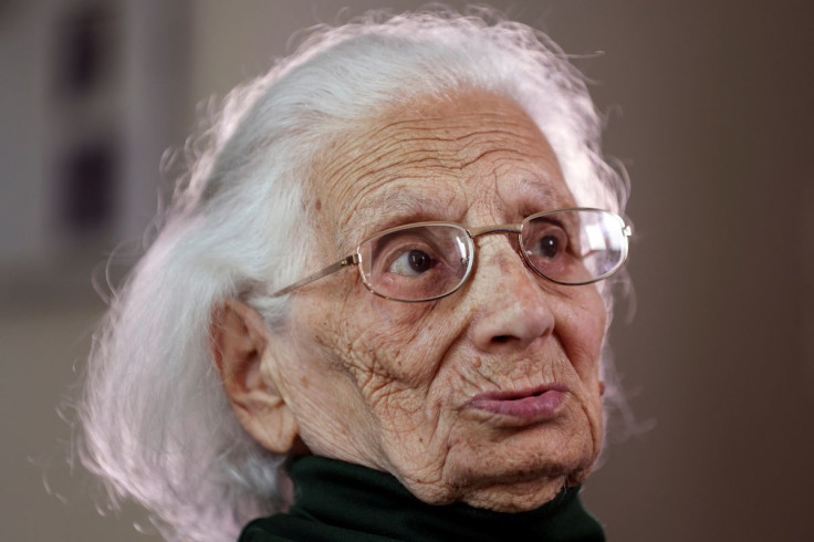 Dova Govergeviz, a 100-year-old Holocaust survivor from Ukraine, is seen in her new room in a care home in the coastal town of Netanya, north of Tel Aviv, after she was brought from Ukraine to Israel following the Russian invasion April 26, 2022.