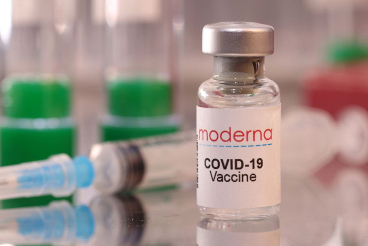 A vial labelled "Moderna COVID-19 Vaccine" is seen in this illustration taken January 16, 2022. 