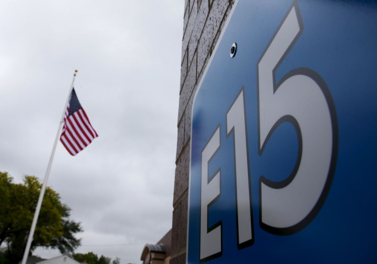 A sign advertising E15, a gasoline with 15 percent of ethanol, is seen at a gas station in Clive, Iowa, United States, May 17, 2015.  