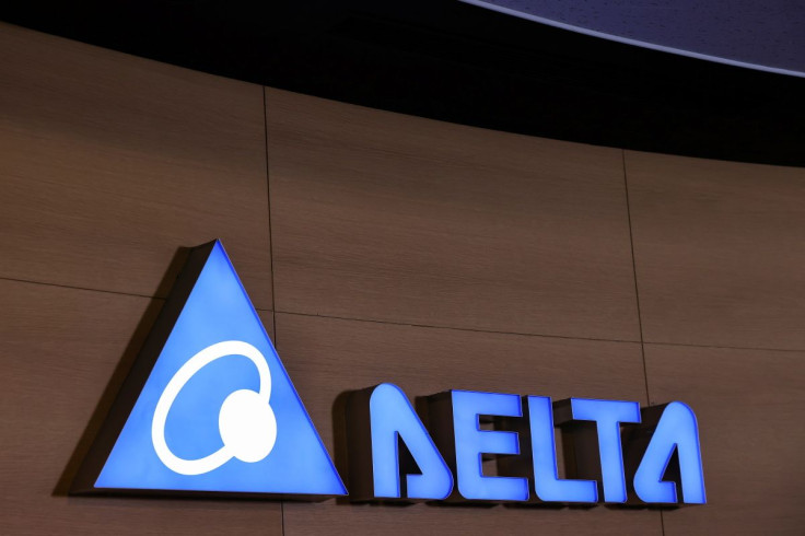 The logo of Delta Electronics is pictured at their office, in Taipei, Taiwan, March 17, 2021.