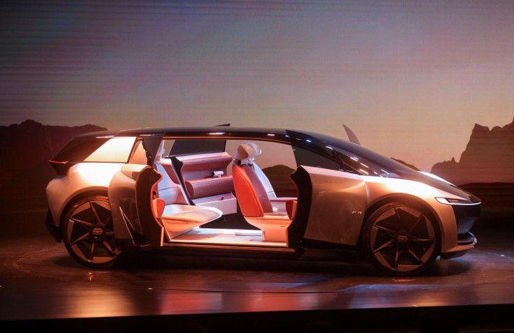 The Tata Avinya concept car is unveiled during a global launch event in Mumbai, India, April 29, 2022.