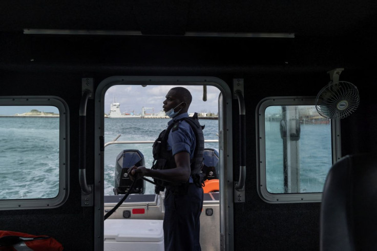 A member of the Royal Bahamas Defence Force departs from Coral Harbour Base in Coral Harbour, Bahamas April 20, 2022. Picture taken April 20, 2022.