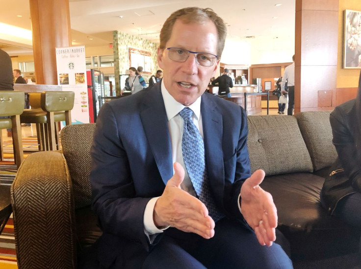 Jim Weber, chief executive of Brooks Running, a unit of Warren Buffettâs Berkshire Hathaway, speaks about his company in Omaha, Nebraska, U.S., May 2, 2019.