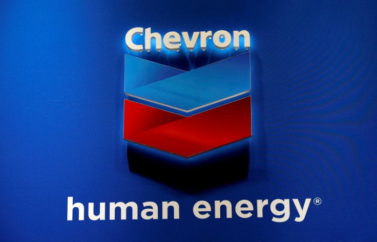 The logo of Chevron Corp is seen in its booth at Gastech, the world's biggest expo for the gas industry, in Chiba, Japan April 4, 2017.    