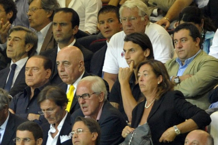 Zlatan Ibrahimovic (2nd R) was one of Mino Raiola's (R) most important clients