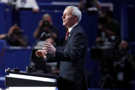 Governor Asa Hutchinson (R-AR) speaks at the Republican National Convention in Cleveland, Ohio, U.S. July 19, 2016. 