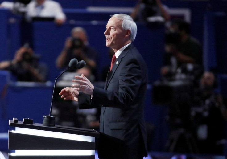 Governor Asa Hutchinson (R-AR) speaks at the Republican National Convention in Cleveland, Ohio, U.S. July 19, 2016. 