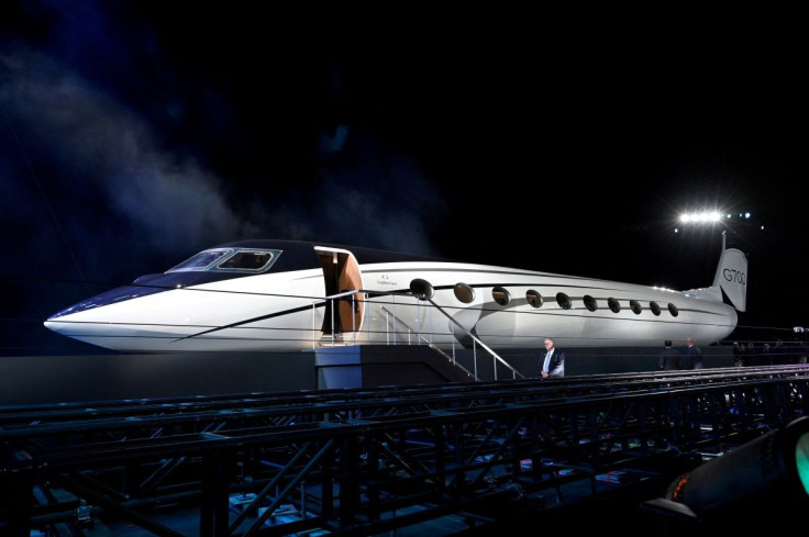 A mockup of the Gulfstream G700 is unveiled during a news conference at the National Business Aviation Association (NBAA) exhibition in Las Vegas, Nevada, U.S. October 21, 2019.  