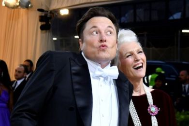 Elon Musk and his mother, supermodel Maye Musk at the 2022 Met Gala at the Metropolitan Museum of Art on May 2, 2022, in New York