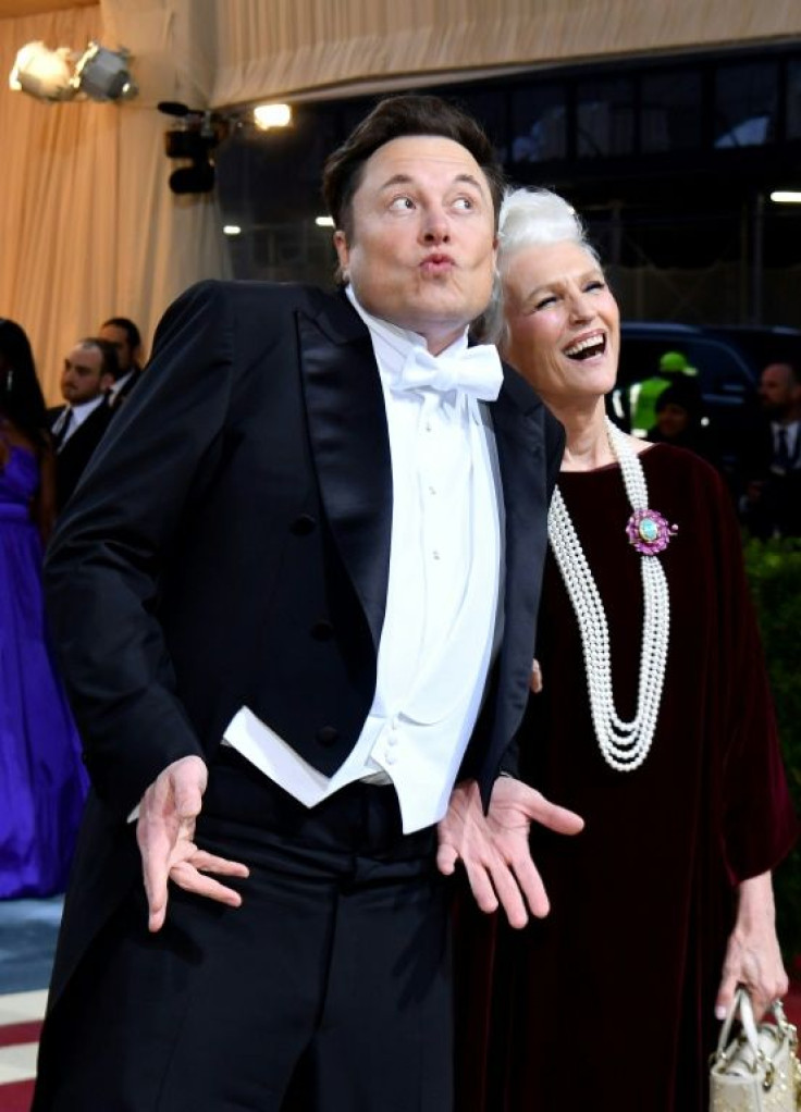 Elon Musk and his mother, supermodel Maye Musk at the 2022 Met Gala at the Metropolitan Museum of Art on May 2, 2022, in New York