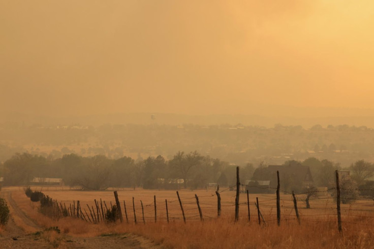 Smoke blankets the view as authorities battle the nearby Hermits Peak and Calf Canyon wildfires in Las Vegas, New Mexico, U.S. May 2, 2022.