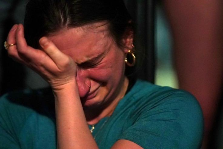 A Pro-Choice activist weeps outside the US Supreme Court in Washington, DC, on May 2, 2022