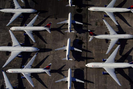 Delta Air Lines passenger planes are seen parked due to flight reductions made to slow the spread of coronavirus disease (COVID-19), at Birmingham-Shuttlesworth International Airport in Birmingham, Alabama, U.S. March 25, 2020.  