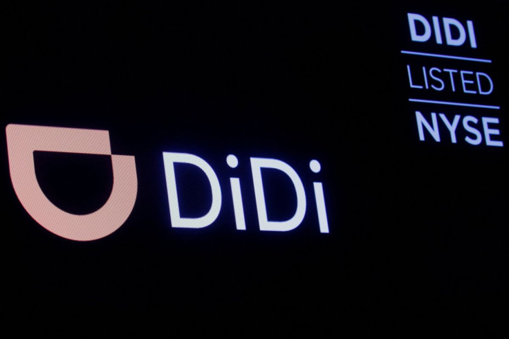 A screen displays trading information for ride-hailing giant Didi Global on the floor of the New York Stock Exchange (NYSE) in New York City, U.S., December 3, 2021. 