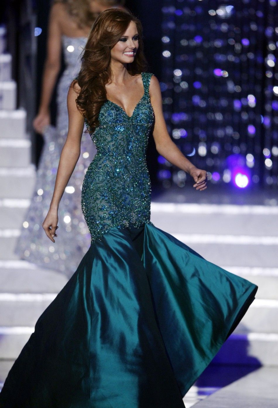 Miss California Alyssa Campanella competes in her evening gown during the 2011 Miss USA pageant in the Theatre for the Performing Arts at Planet Hollywood Hotel and Casino in Las Vegas, Nevada June 19, 2011.