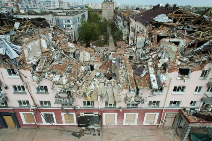 The Ukraine Hotel in central Chernigiv was flattened by Russian bombs in mid-March