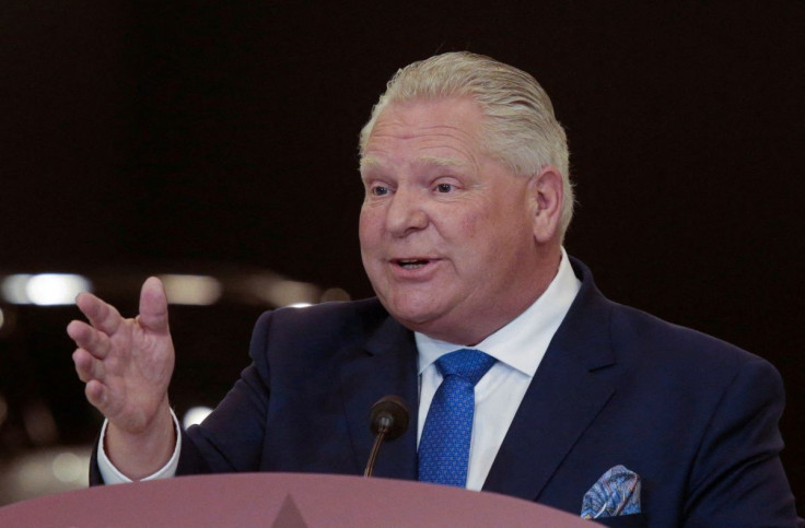 Ontarioâs Premier Doug Ford speaks at the Stellantis Research and Development Centre in Windsor, Ontario, Canada May 2, 2022.  