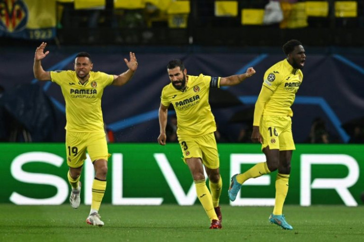 Boulaye Dia (R) celebrates after giving Villarreal an early lead