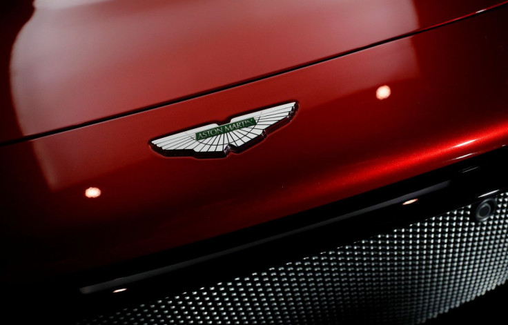 A company logo is seen on the new Aston Martin Vantage car at a media event in Gaydon, Britain November 20, 2017.