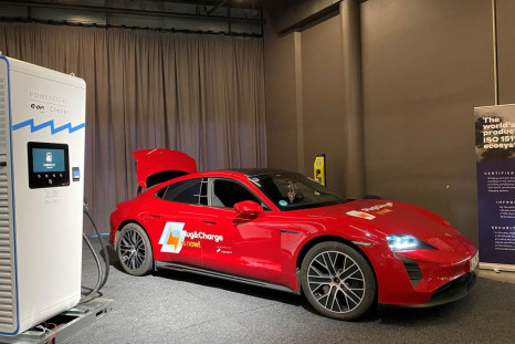 Porsche Taycan is displayed at a car show in Oslo, Norway, November 10, 2021.   