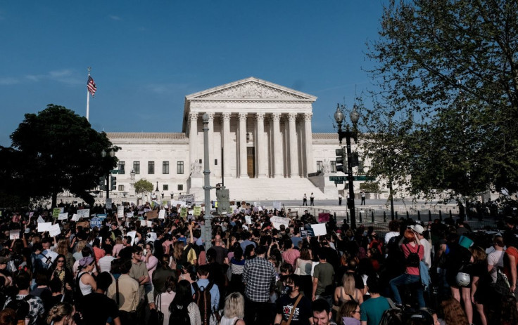 Pro-abortion demonstrators protest outside the U.S. Supreme Court after the leak of a draft majority opinion written by Justice Samuel Alito preparing for a majority of the court to overturn the landmark Roe v. Wade abortion rights decision later this yea