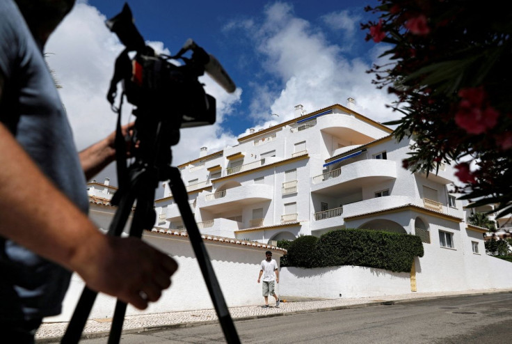 A cameraman films the apartment  from where three-year-old Madeleine McCann disappeared in 2007, in Praia da Luz, Portugal, June 4, 2020. 