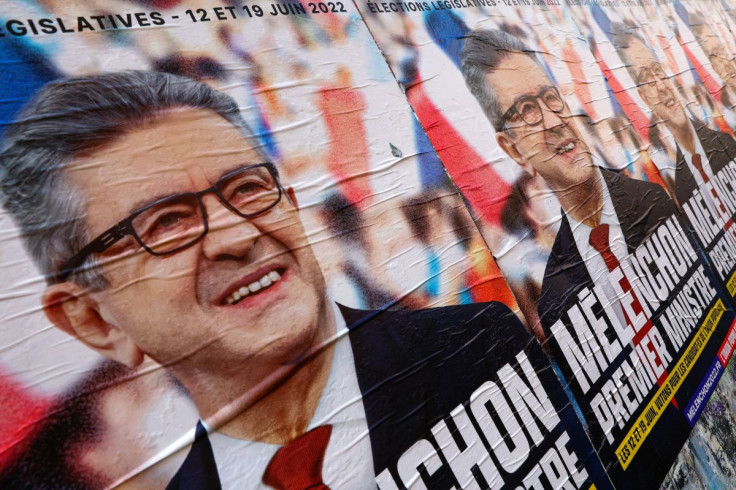 Posters of the parliament election of Jean-Luc Melenchon, leader of the far-left opposition party La France Insoumise (France Unbowed - LFI) are display in Paris, France May 3, 2022. Poster reads "Melenchon Prime Minister" 