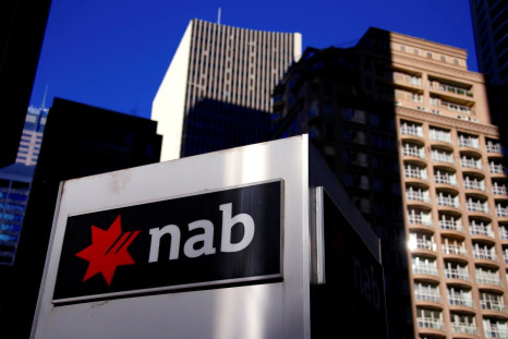 The logo of the National Australia Bank is displayed in central Sydney, Australia, August 4, 2017. 