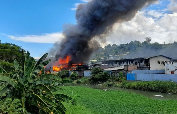 Honiara's Chinatown burned during 2021 rioting in the Solomon Islands