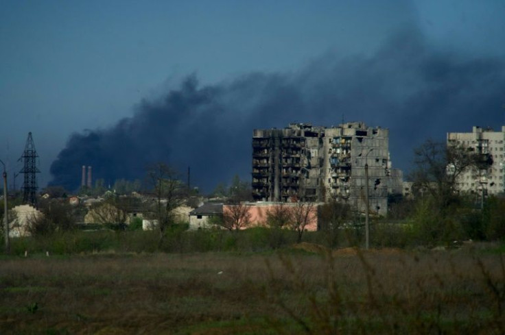 Smoke rises from the grounds of the Azovstal steel plant in Mariupol, site of a planned three-day ceasefire that will begin Thursday